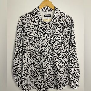 Karl Lagerfeld Paris “Karl ICONS” Button Down Shirt Women’s Size Small